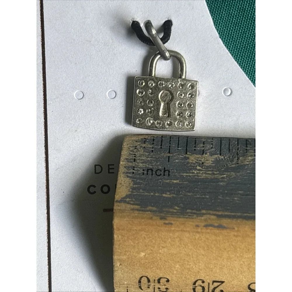Alex & Ani 925 Sterling Silver Lock Slider Silver Tone Charm Pendant 1/3